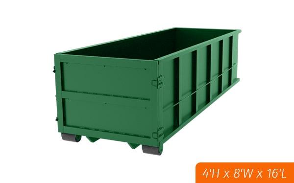 our fifteen yard dumpsters are perfect for small to medium-sized home renovations